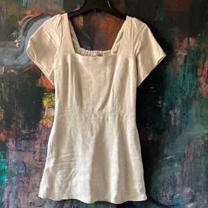 Abercrombie cream linen blend skirt romper size XS-Tall